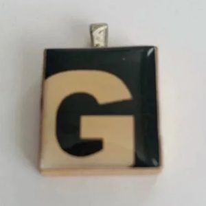 “G” initial Scrabble tile pendant
